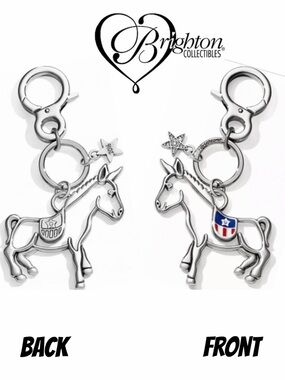 NWT - BRIGHTON Democratic Donkey purse charm and keychain.